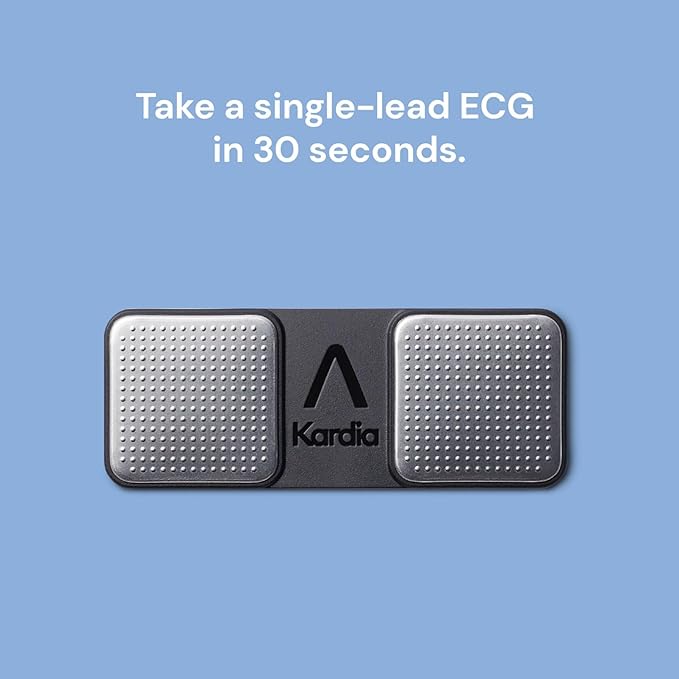 KardiaMobile 1-Lead Personal ECG Heart Rate Monitor - Record ECGs at Home, Detects Atrial Fibrillation, Trusted by The NHS, Results in 30 Seconds, Works with Most Smartphones
